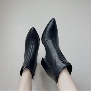 Sole Society Women’s Desiray Black Leather Heeled Booties Size 8 1/2